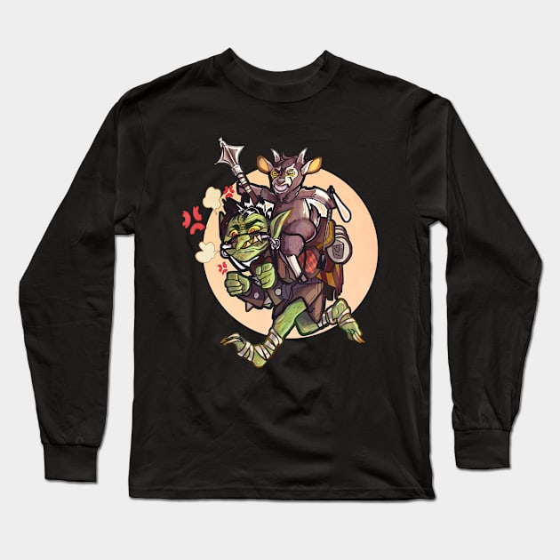 Goats Riding Goblins Long Sleeve T-Shirt by Dumb Dragons Productions Store